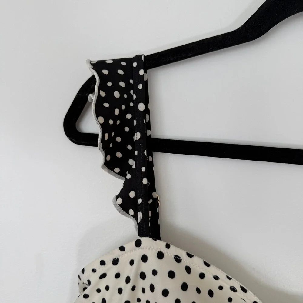 Summersalt Ruffle Oasis Polka Dot Ruffle Strap One Piece Swimsuit‎ Size 14